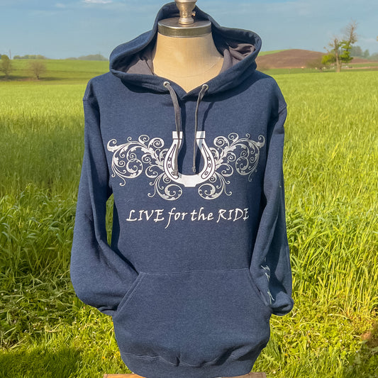 Lucky Horseshoe Hoodie Heather Navy