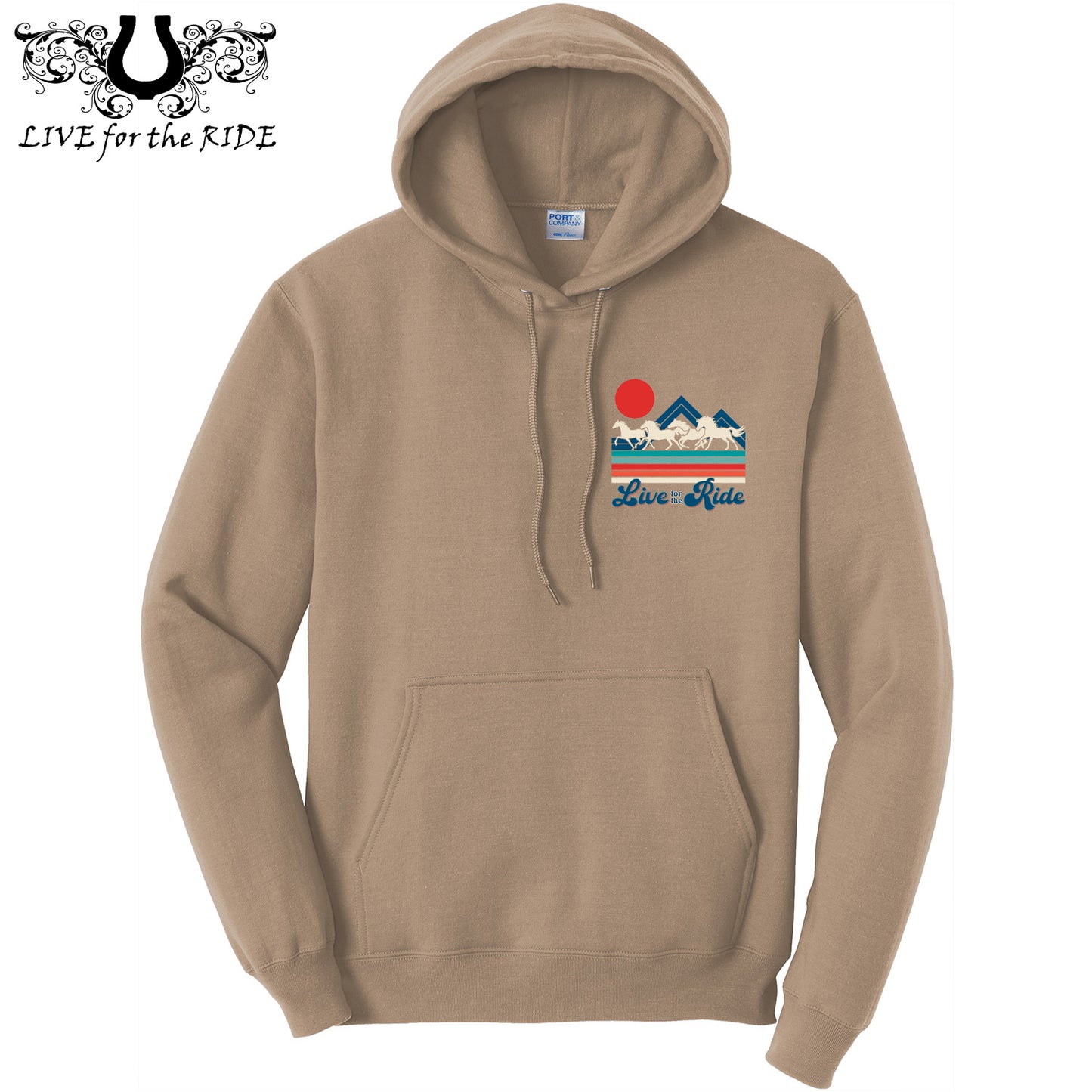 Retro Wild Horses Hoodie (Sand)