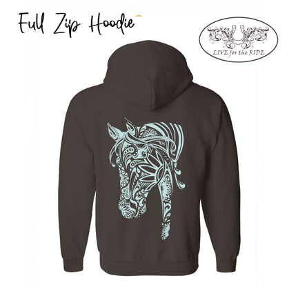 BOHO Horse Hoodie Full Zip