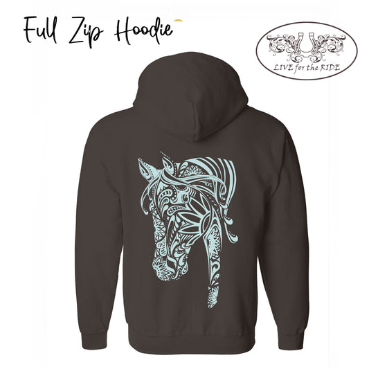 BOHO Horse Hoodie Full Zip