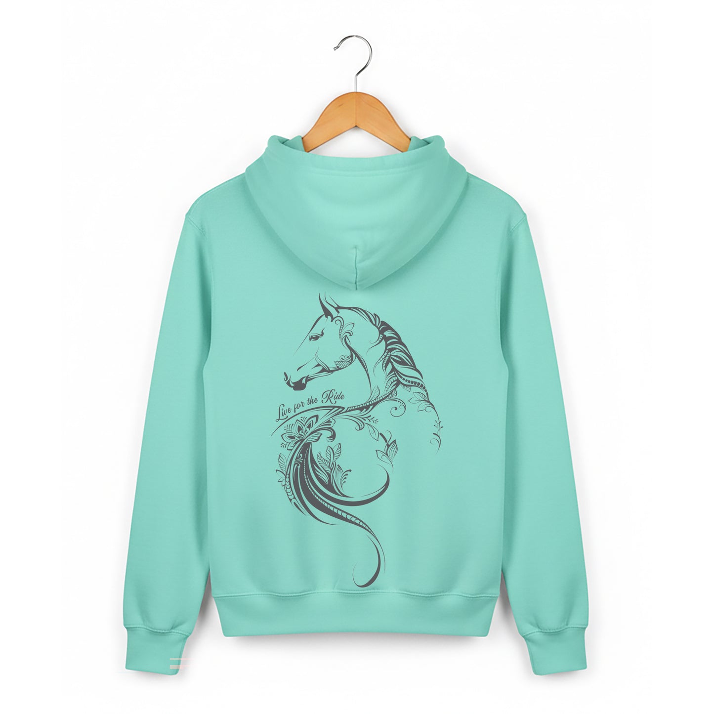 Glitzy Horse Hoodie - Celadon