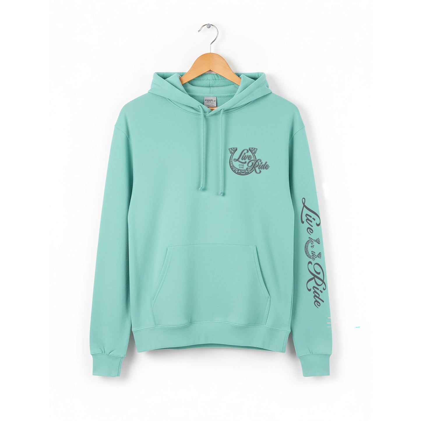 Glitzy Horse Hoodie - Celadon