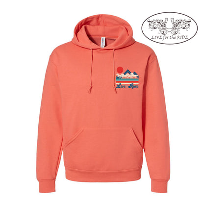 Retro Wild Horses Hoodie (Sunset Coral)