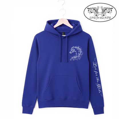 Scroll Horse Hoodie (Deep Royal)
