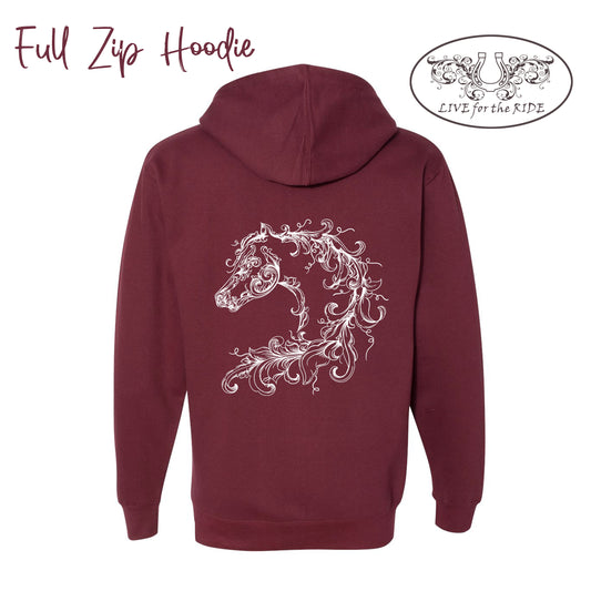 Scroll Horse Hoodie Full Zip