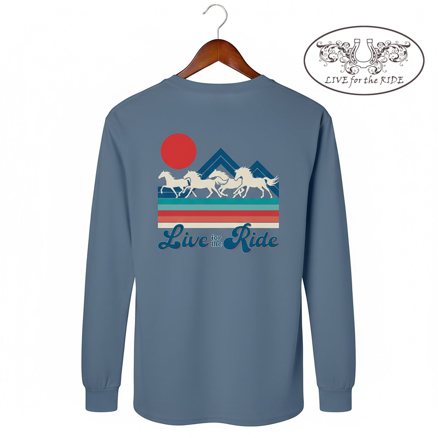 Retro Wild Horses Long Sleeve Tee