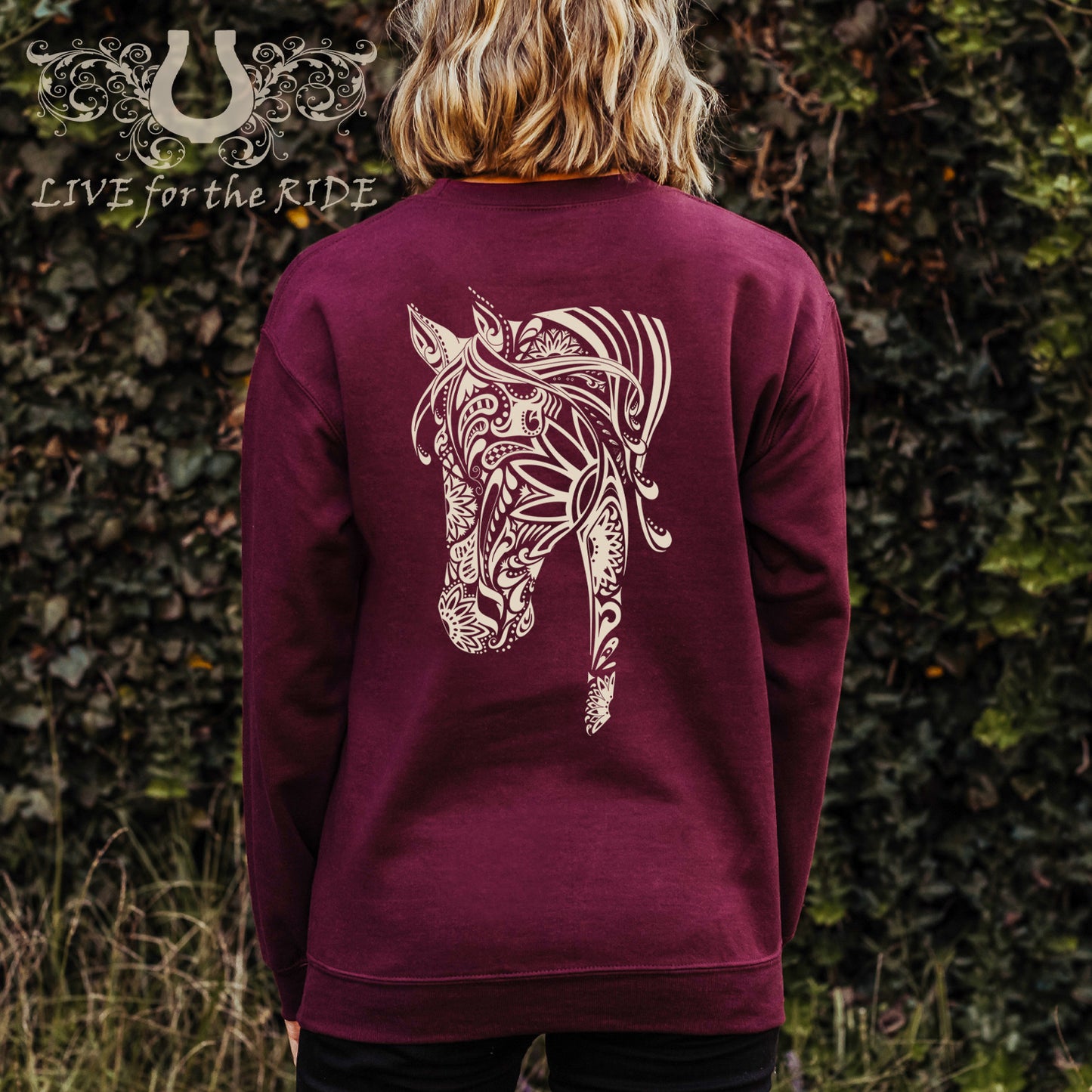 Boho Horse Head Crewneck Sweatshirt