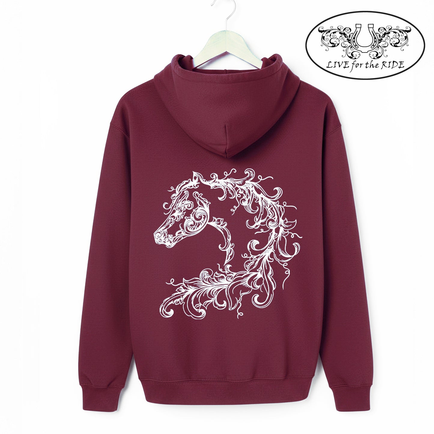 Scroll Horse Hoodie (Plum)