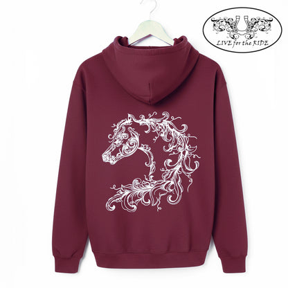 Scroll Horse Hoodie (Plum)
