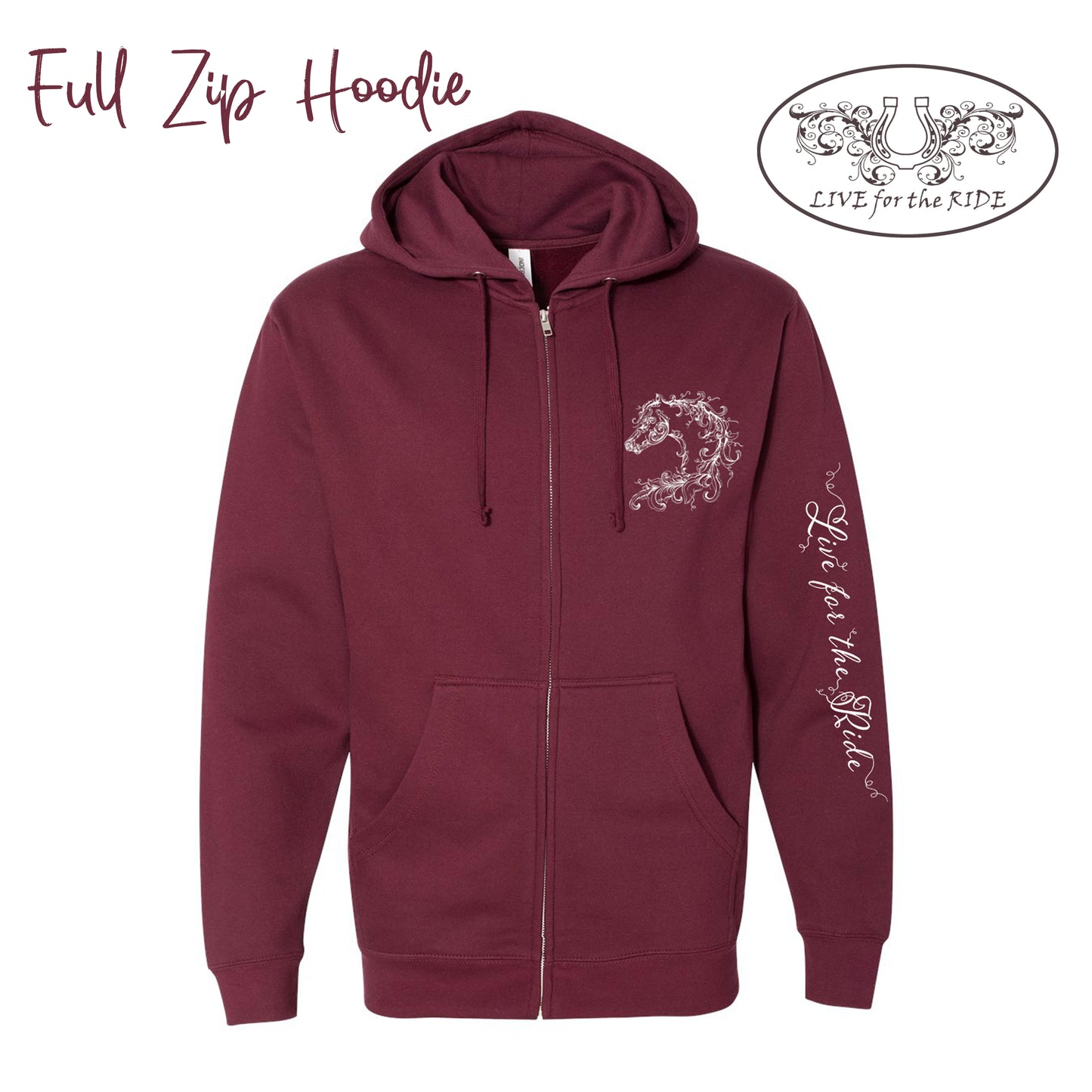 Scroll Horse Hoodie Full Zip