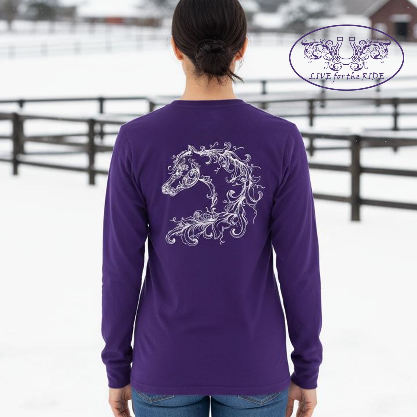 Scroll Horse Long Sleeve Tee