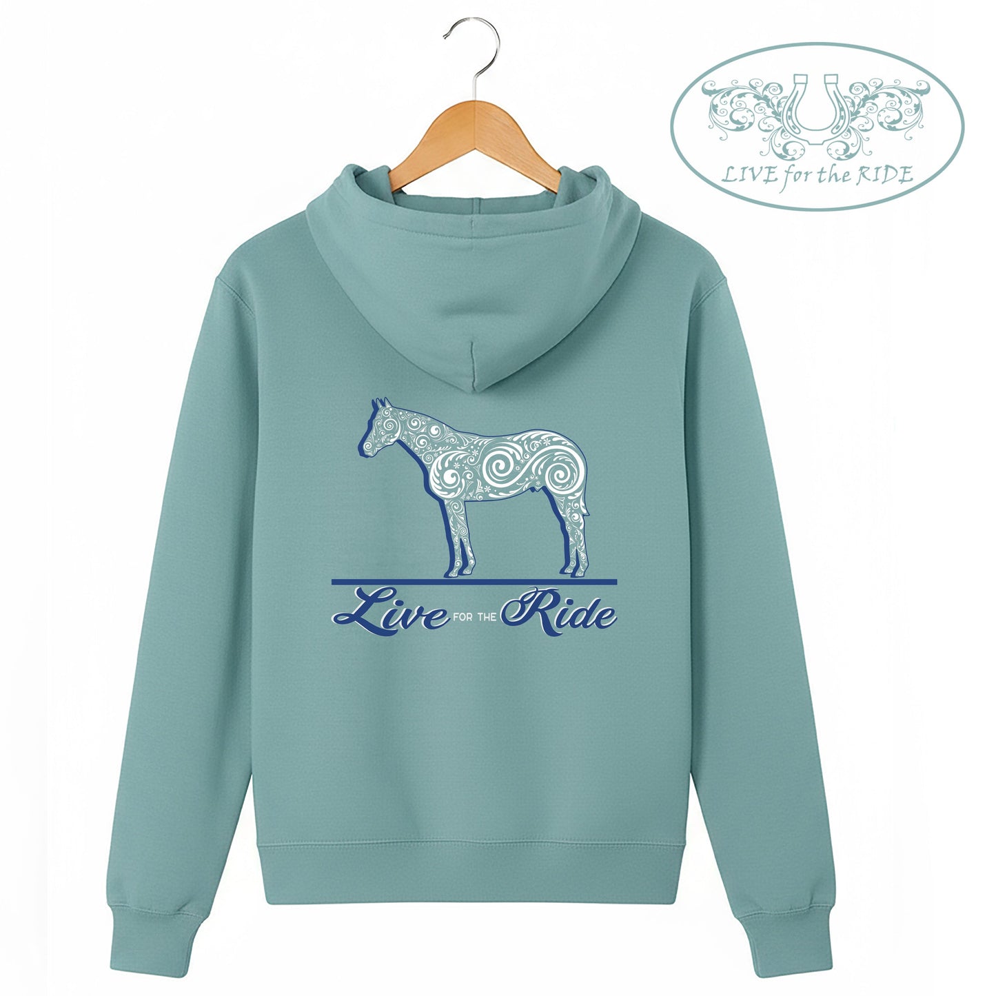 QH Hoodie Stonewashed Blue