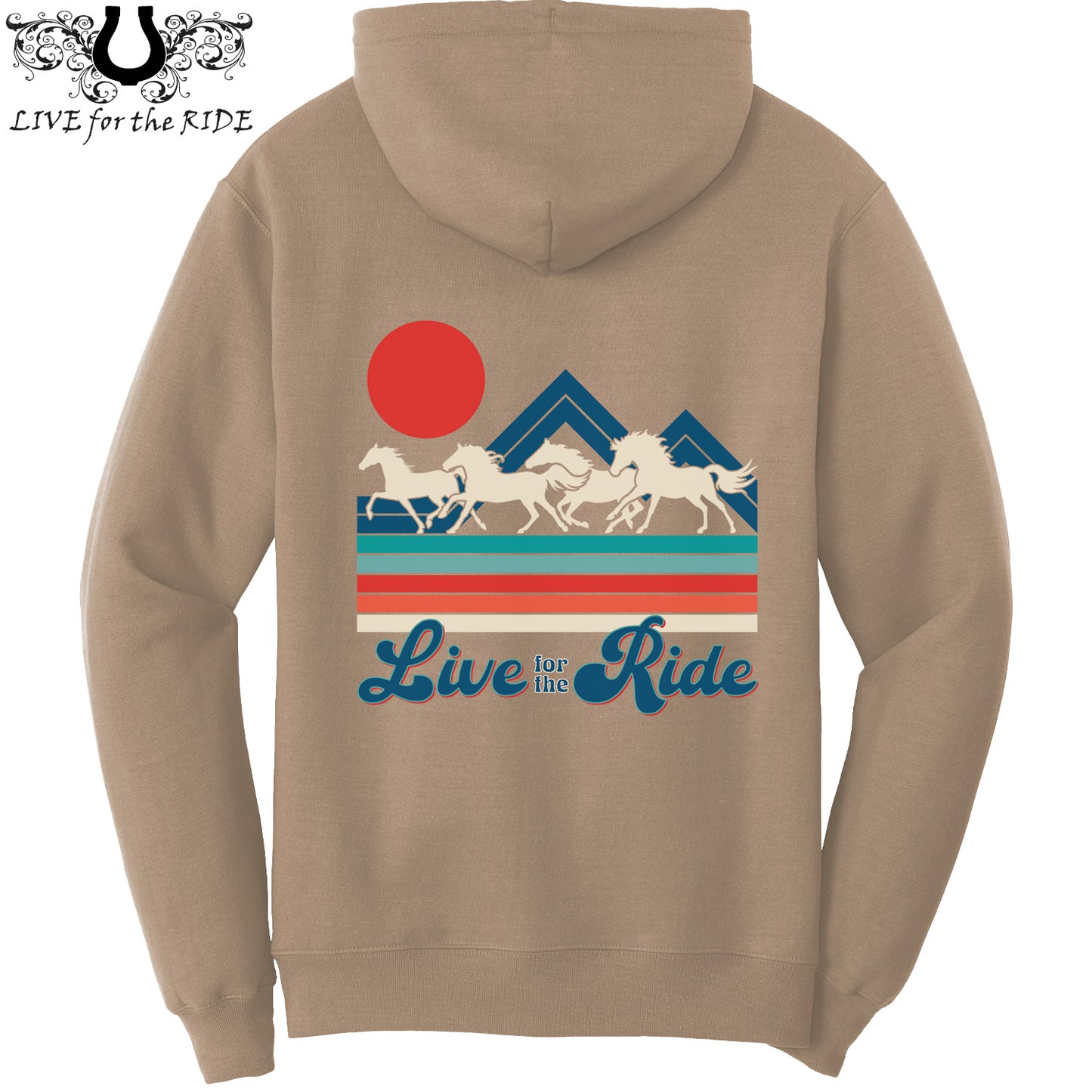 Retro Wild Horses Hoodie (Sand)
