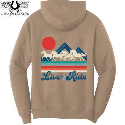 Retro Wild Horses Hoodie (Sand)
