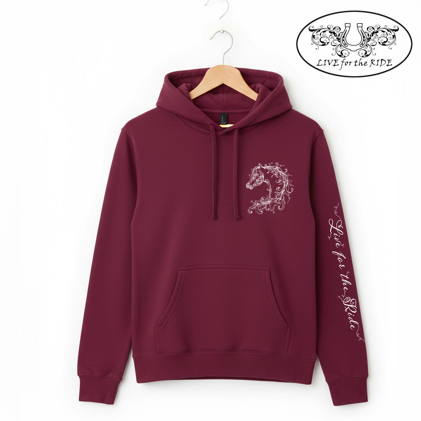 Scroll Horse Hoodie (Plum)