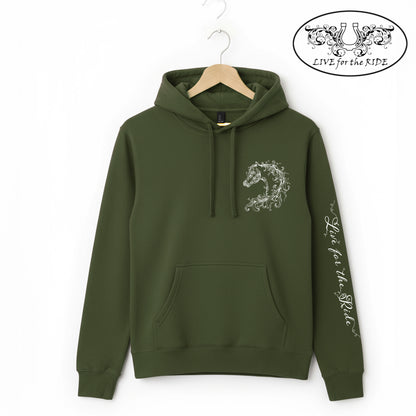 Scroll Horse Hoodie (Olive)