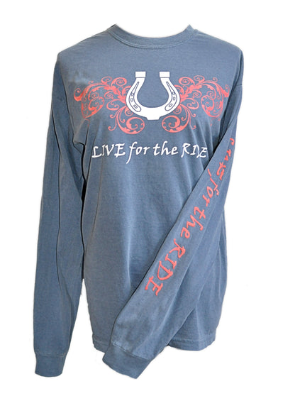 Horseshoe LONG Sleeve T-shirt - Live for the Ride 