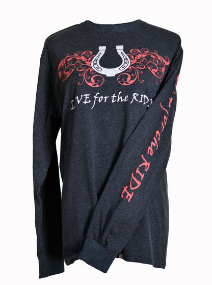 Horseshoe LONG Sleeve T-shirt - Live for the Ride 