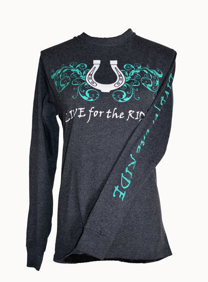 Horseshoe LONG Sleeve T-shirt - Live for the Ride 